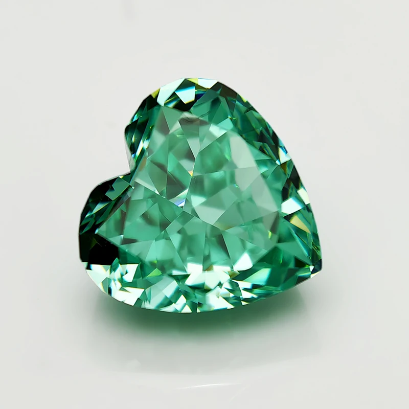 New Paraiba Green Heart Crushed Ice Cut Cubic Zirconia Stones High Carbon Diamonds CZ Loose Gemstones