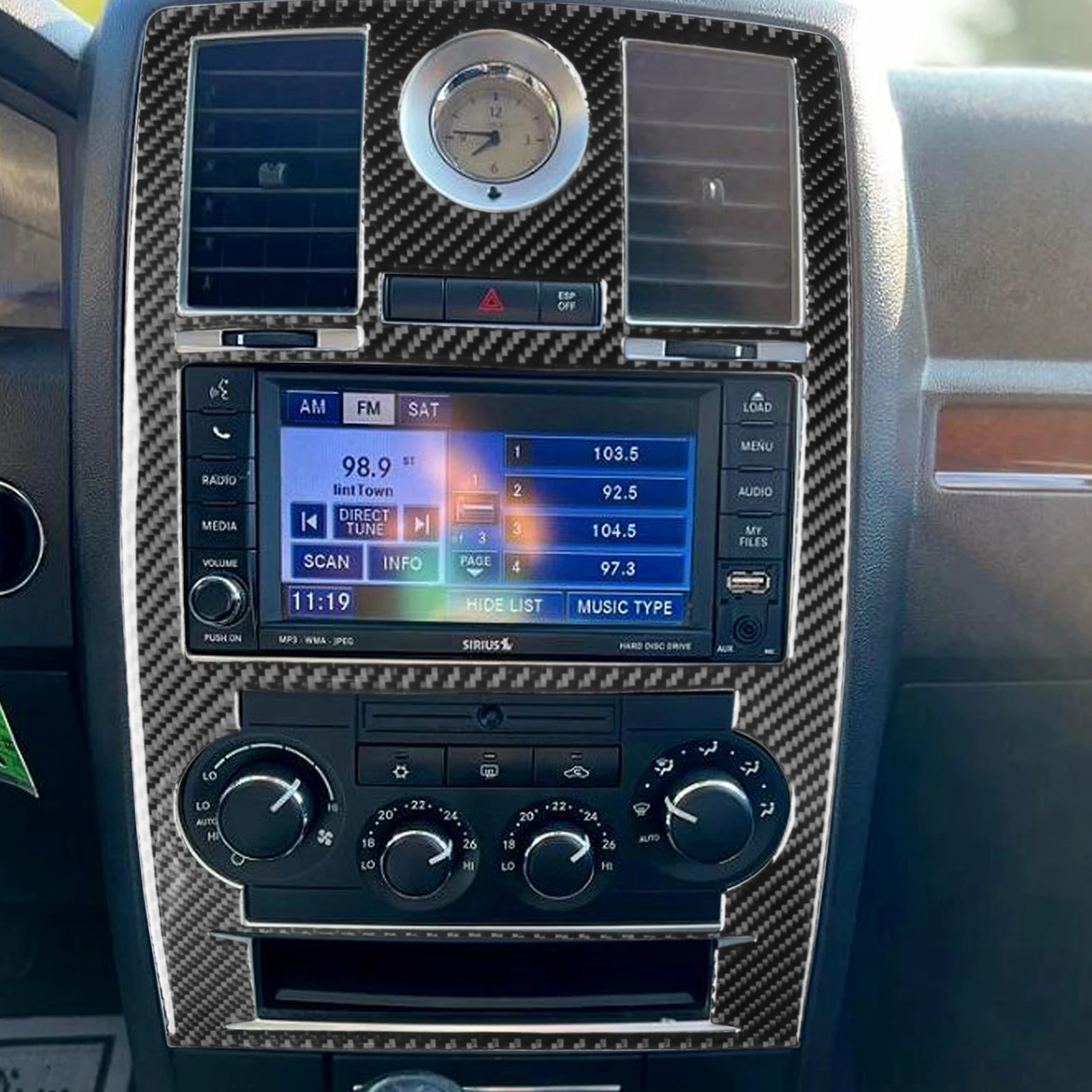 For Chrysler 300 300C 2008 2009 2010 Refit Car Carbon Fiber Center Control Panel B Interior Decorative Accessories Stickers