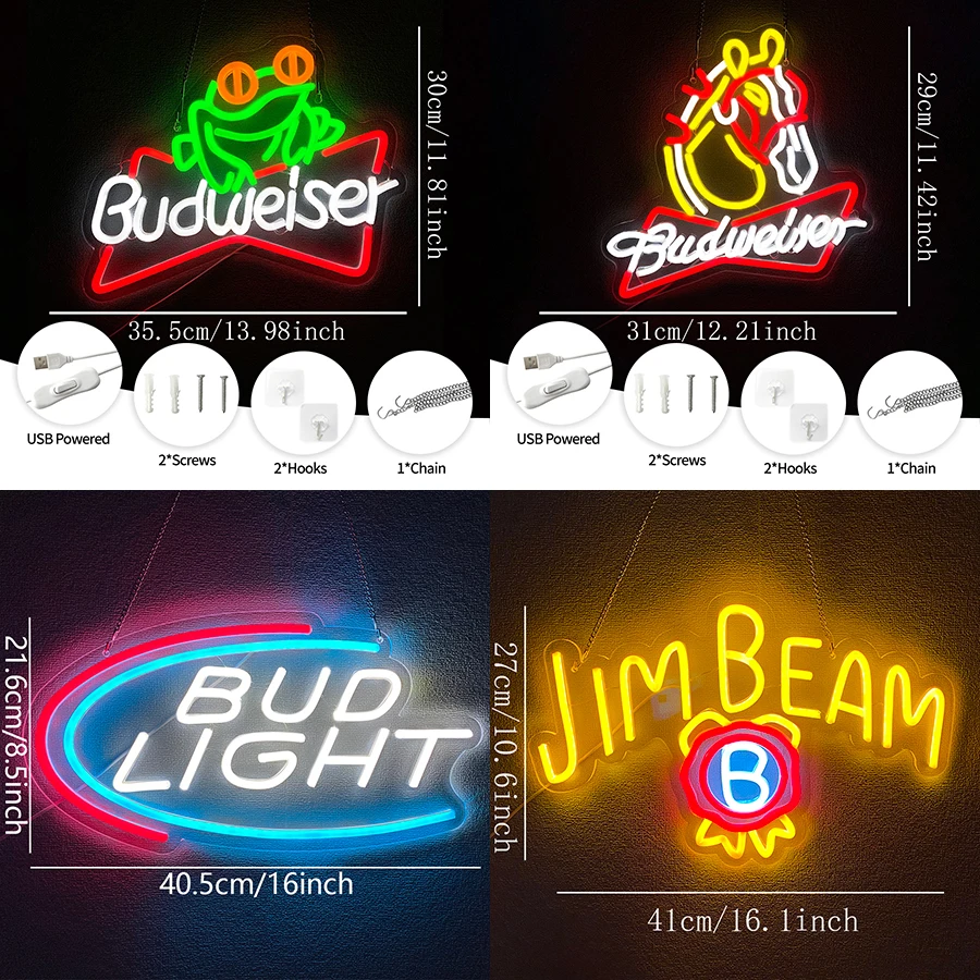 Sinal de néon de cerveja para decoração de parede, sinal de luz de néon led para homem caverna quarto bar pub bistrô loja festa decoração de arte de parede