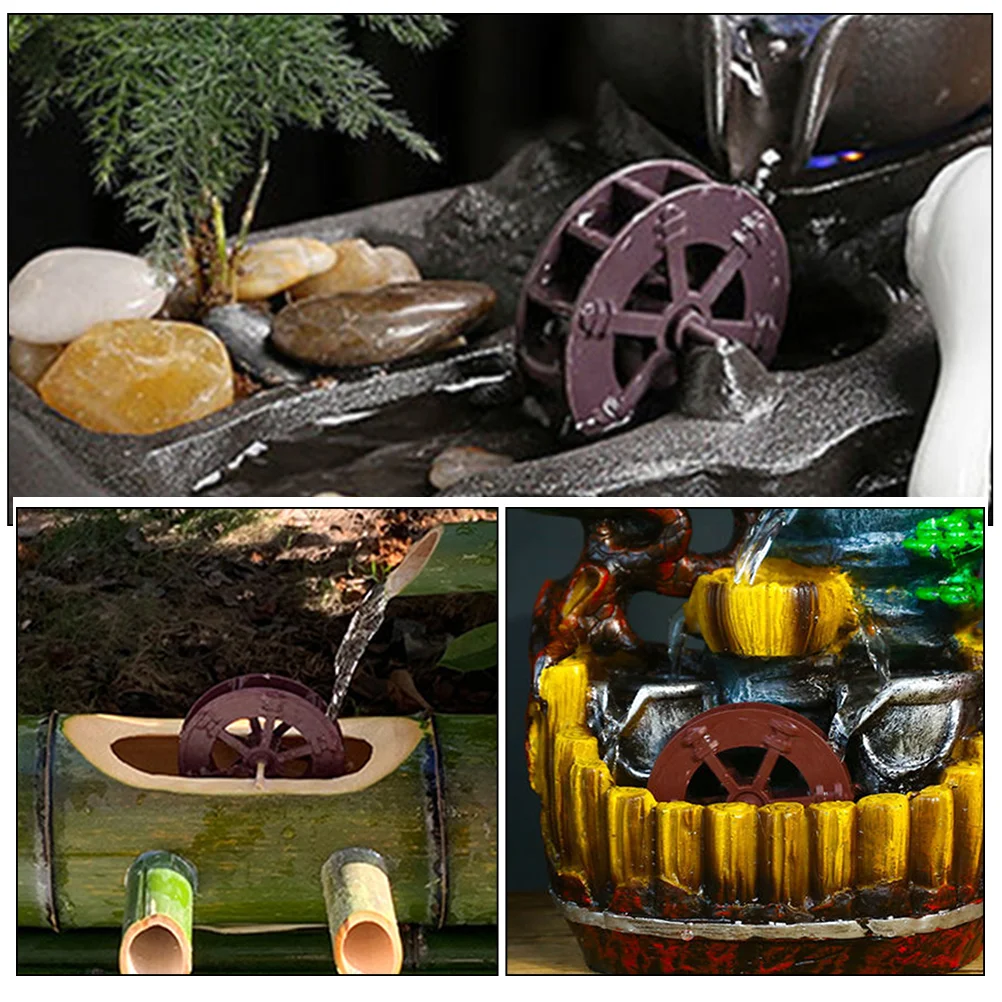 10Pcs RockeryWaterfallDecorPlasticMicroLandscapeWheelFountainTablePartGardenSuppliesWaterFeatureFishTankDiyZenGardenAccessories