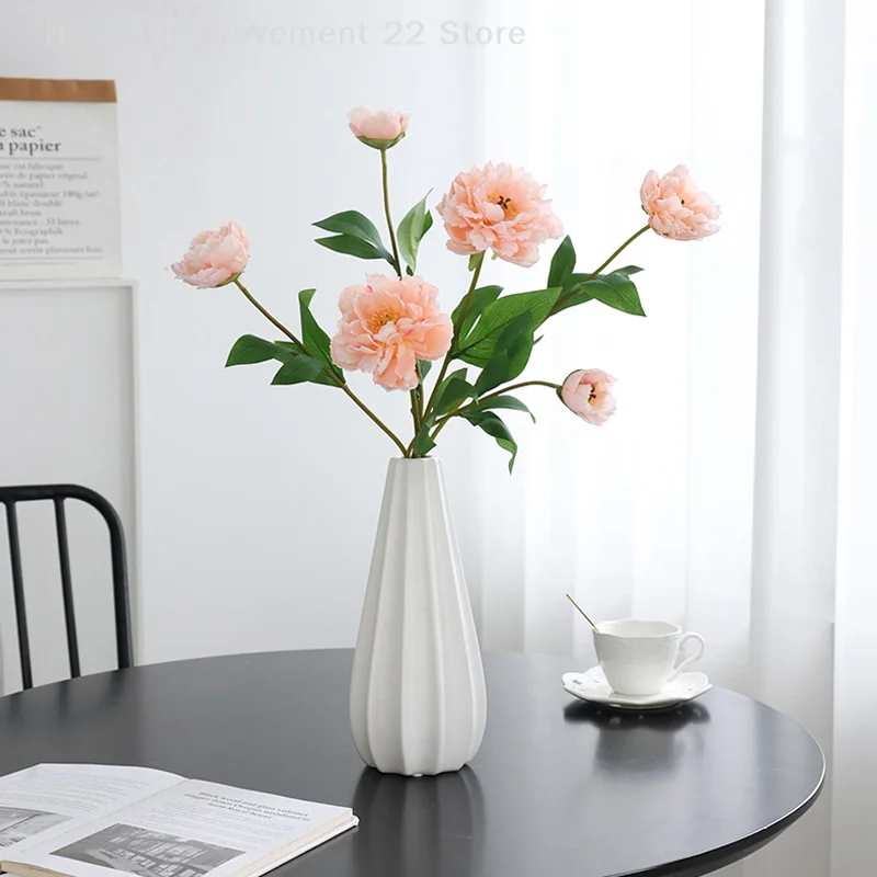 การจําลองกลิ่นหอมธรรมชาติ Peony ดอกไม้เครื่องประดับตกแต่งบ้านการถ่ายภาพ Props ดอกไม้ผ้าไหม
