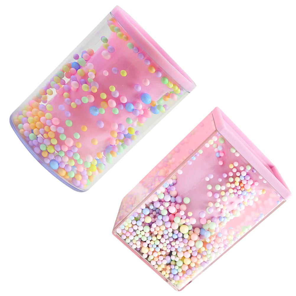 

2 Pcs Pen Holder Square Container Desk ganizer Student Stylish Acrylic Plastic Long Term Use Christmas Gift Stationery Pencil