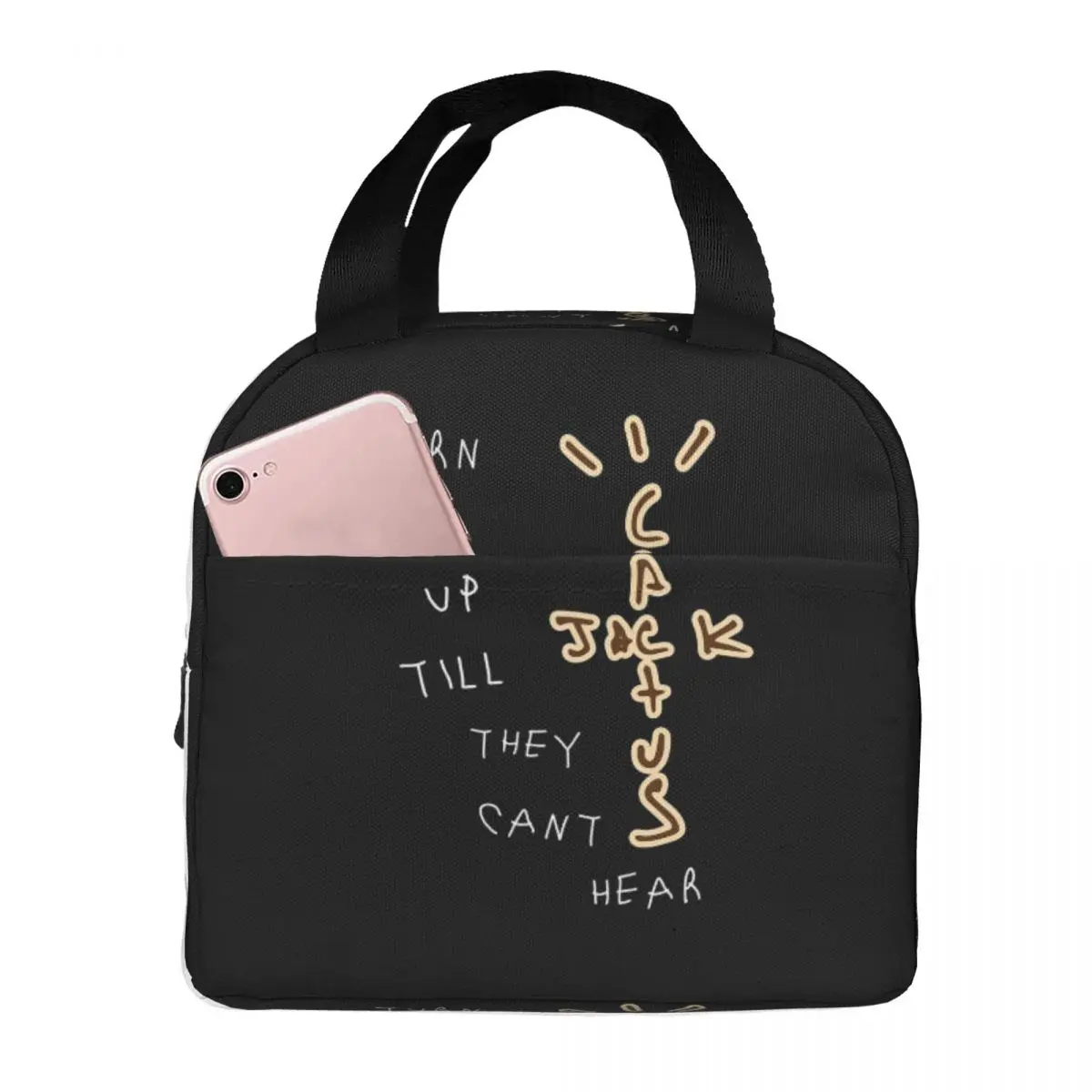 Cactus Jack Travis Scott X Mc Lunch Bags Insulated Bento Box Waterproof Lunch Tote Picnic Bags Thermal Bag for Woman Student