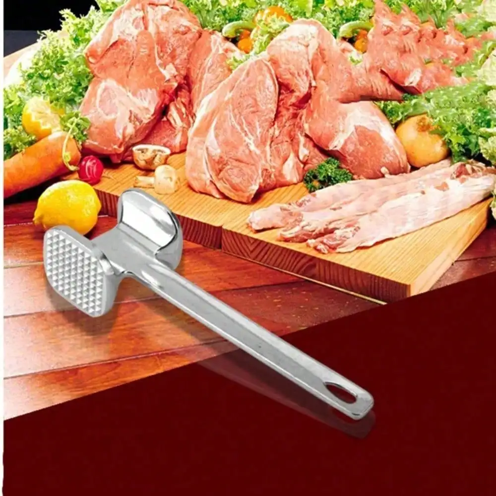 

Прочный двусторонний молоток для размягчения мяса — стальной инструмент для разделки мяса, подходит для приготовления пищи на открытом воздухе, для кемпинга.