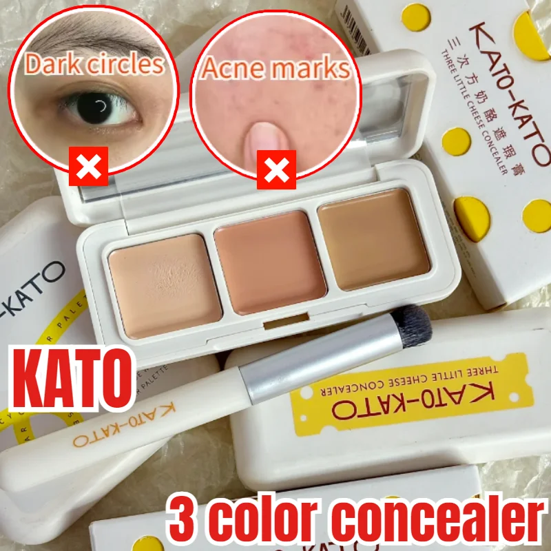 

KATO Waterproof and Sweatproof Concealer for Dark Circles and Acne Marks Long-lasting Concealer Three-Color Concealer