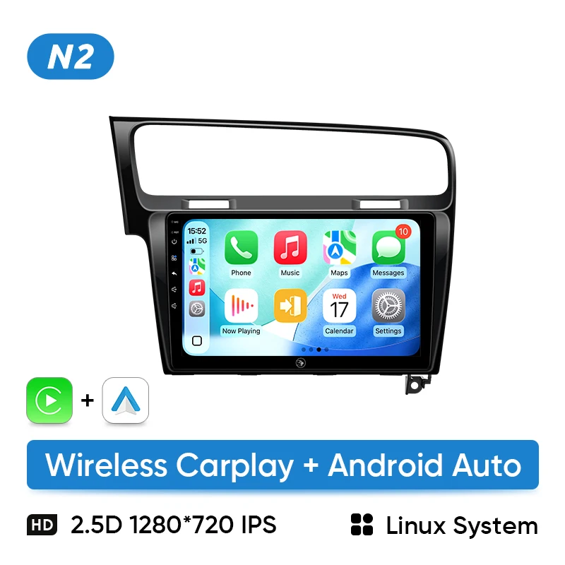 Ainavi 2Din CarPlay Android ゴルフ7 ワイヤレス