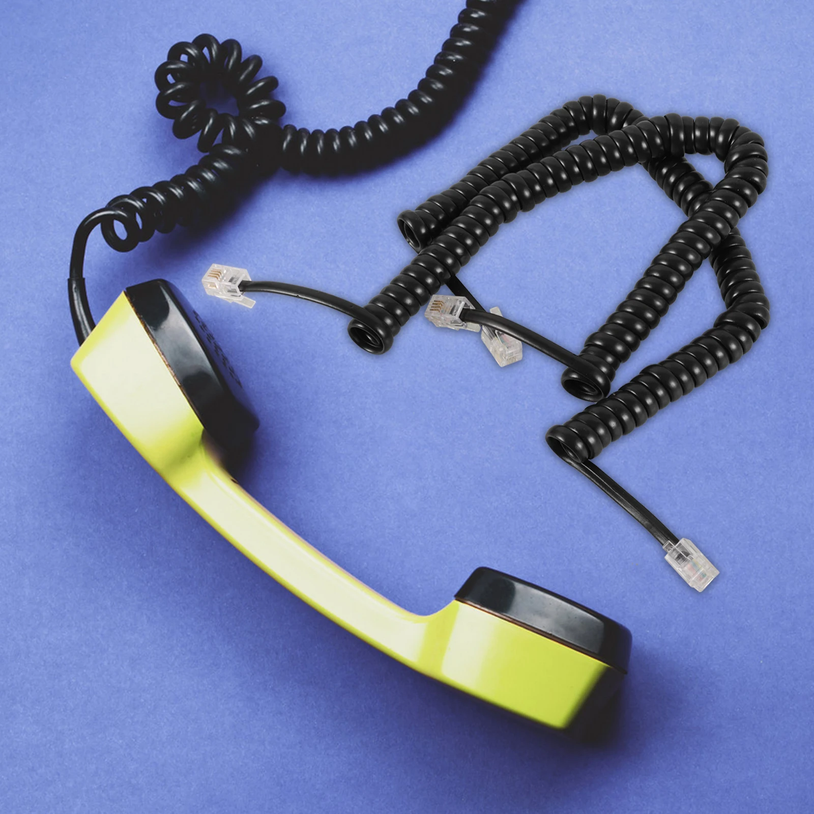 

2 Pcs Cable Coiled Cords for Telephone Land Line Portable Wire Landlines Copper