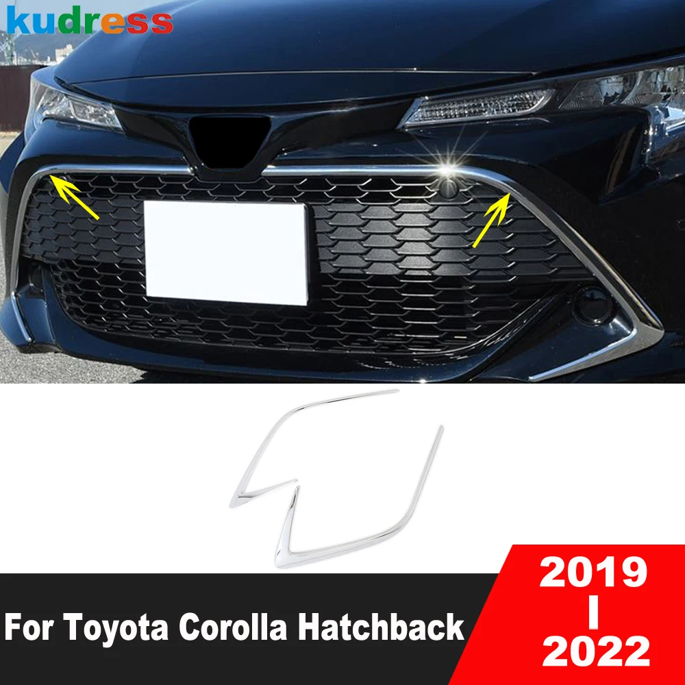 Front Center Grille Grill Cover Trim For Toyota Corolla Hatchback 2019 2020 2021 2022 Chrome Car Racing Grills Strip Accessories