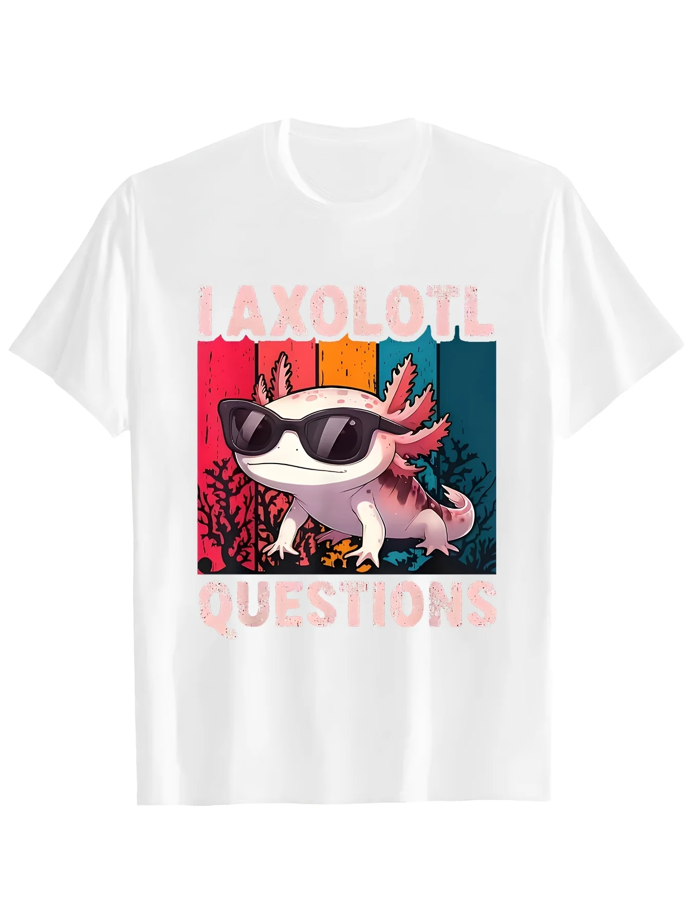 I Axolotl Questions Men's Women T-shirt Streetwear Oversize Casual Y2K Cotton Vintage Tee Summer Short Sleeve Loose Top Harajuku