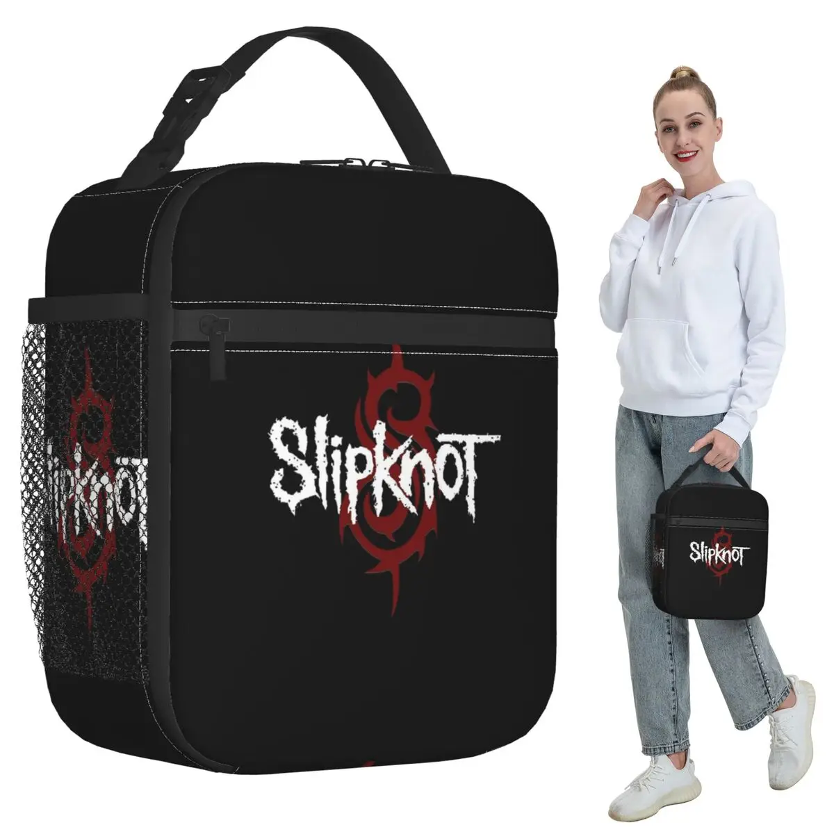 S-Slipknots Heavy Mental Music  Insulated Lunch Bag for Kids School Cooler Thermal Food Box Tote Leakproof Lunch Boxes Container