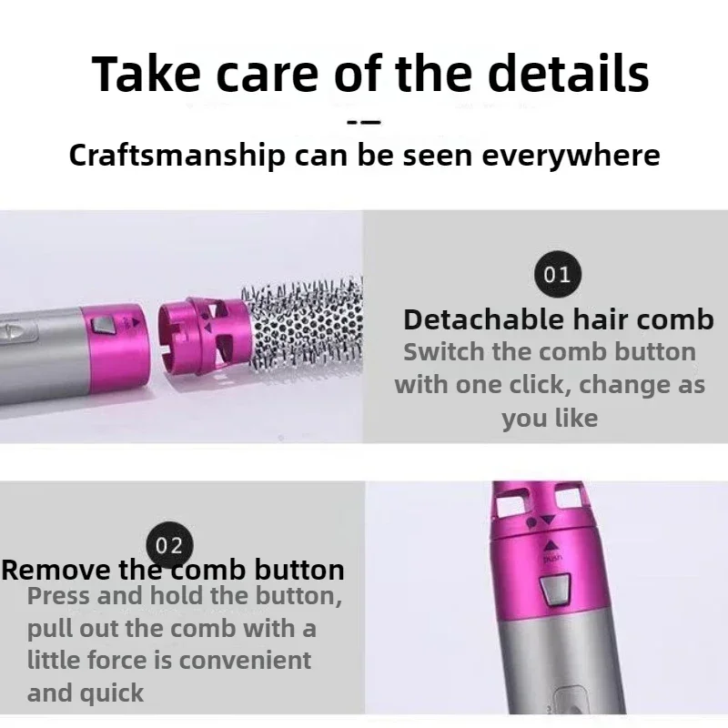 5-in-1 Hair Dryer Multi-functional Portable Hair Dryer Comb 1000W High-power Hot and Cold Air Suitable for Household Low Noise