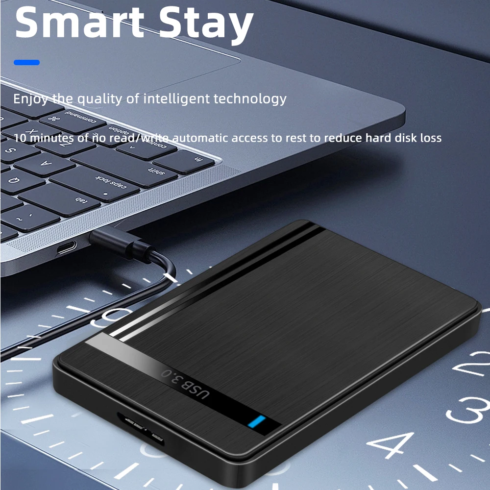 TISHRIC HDD Case SATA to USB3.0  HDD Enclosure 2.5 inch Hard Drive Case Support  6Gbps Mobile External HDD Case for PC Laptop