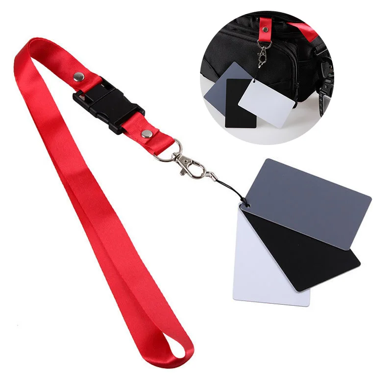 Black, white, and gray three color card, precise exposure, scratch resistant, waterproof, portable, exquisite neckband