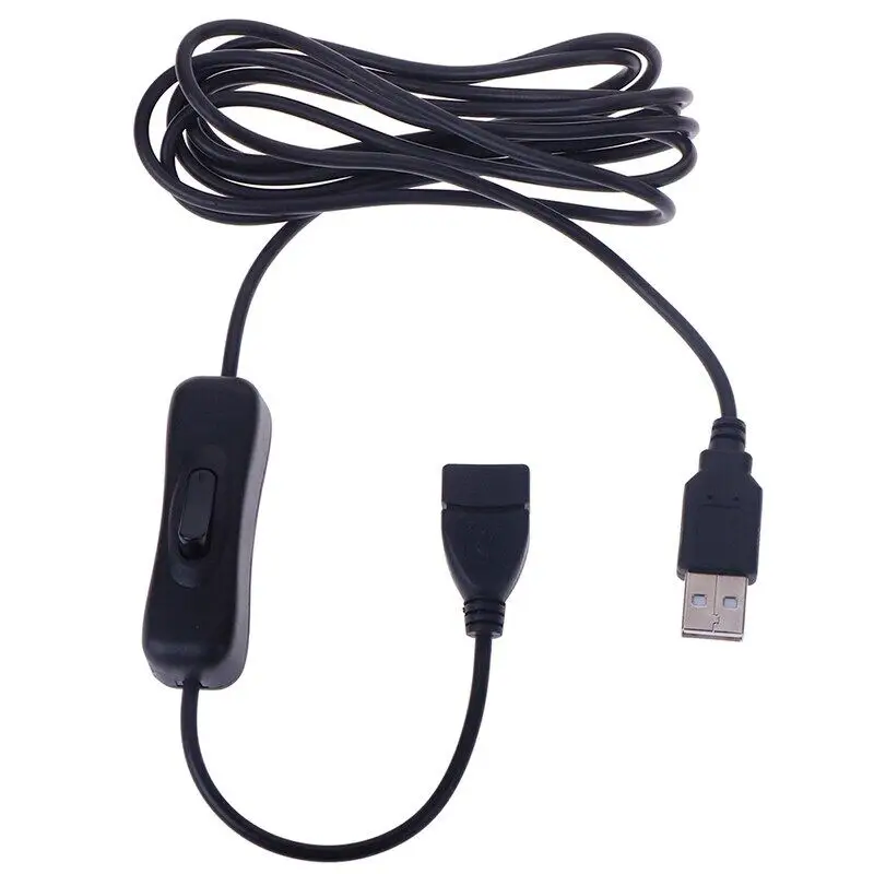 1Pc USB Cable Male to Female Switch ON OFF Cable Toggle LED Lamp Power Line 1m 2m