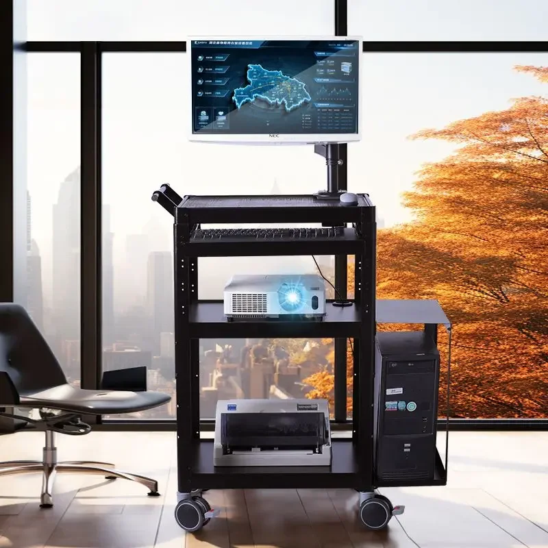 Mobile Computer Cart Adjustable Cart Desktop Computer Mobile Table