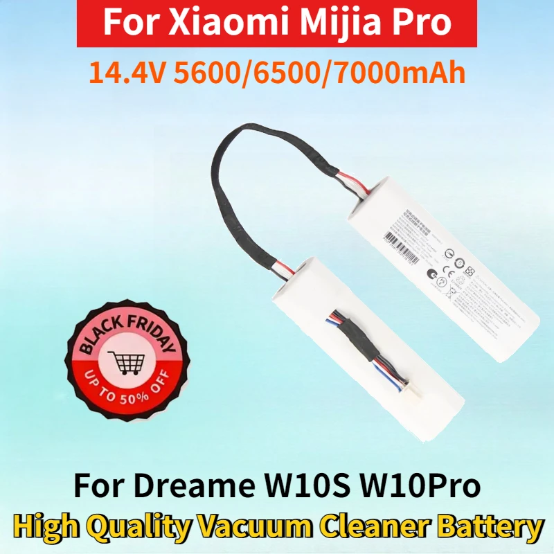 New 14.4V 5600/6500/7000mAh for Xiaomi Mijia Pro RLS6TAC STYTJ06ZHM for Dreame W10S W10Pro High Quality Vacuum Cleaner Battery