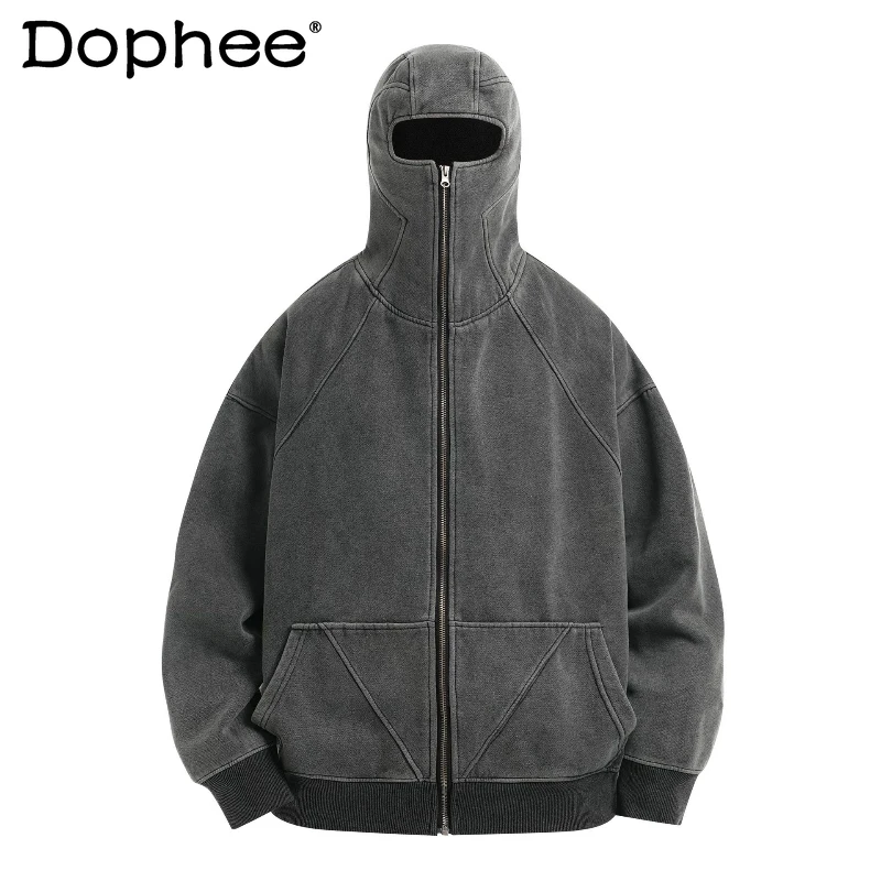 

Men's 2026 New Fashion Loose Comfort Jackets Zipper Sweatshirts Pocket Decoration Chic Hoodies Tops Male Simple Handsome Hoodies
