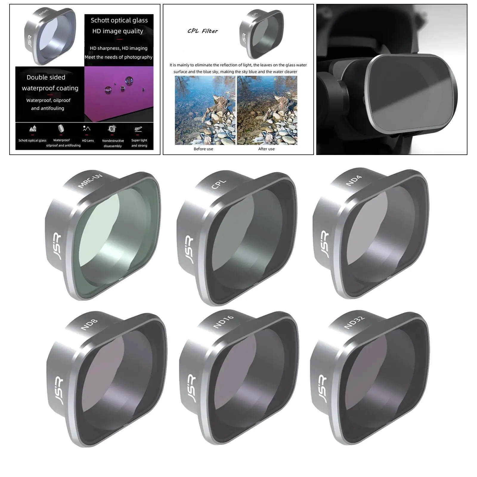 فلتر عدسة ND32 عالي الجودة لملحقات كاميرا DJI Combo Drone