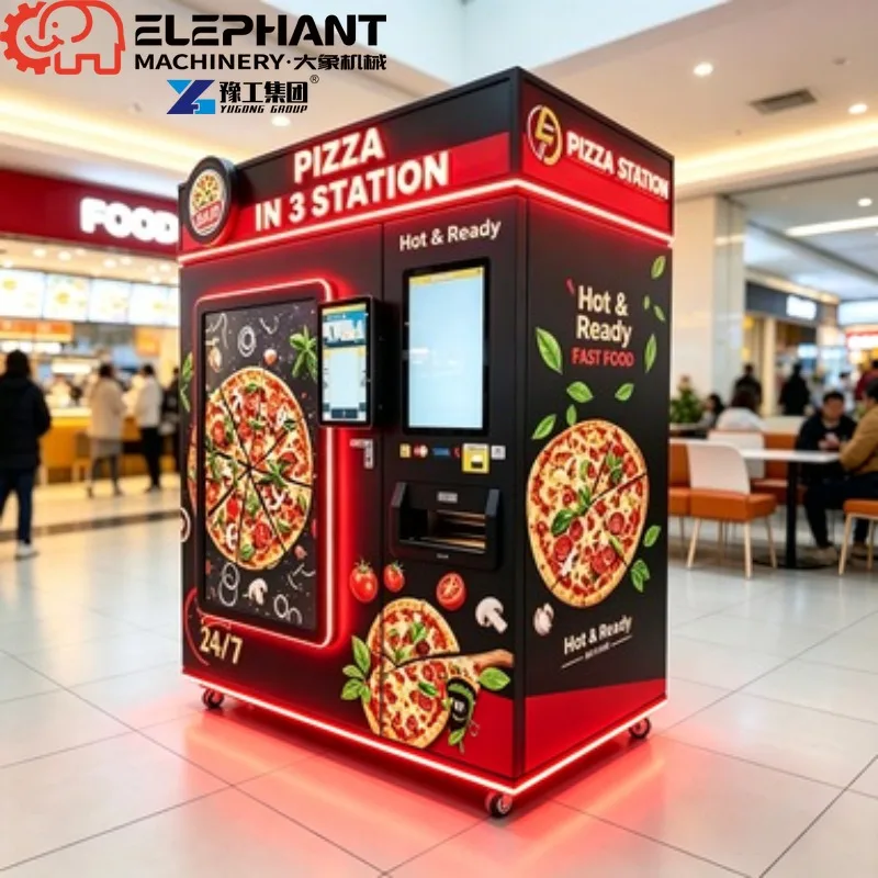 Commercial Frozen Pizza Heating Pizza Vending Machine, Smart Equipment With Built-in Oven And Remote Background Management