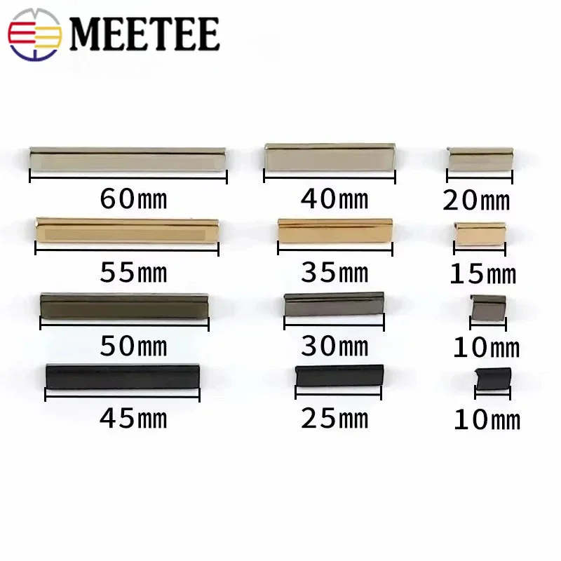 20/50Pcs 10-60mm Metal Tail Clip Buckles Strap End Clamp Suspenders Belt Ends Lock Leather Cord Stopper DIY Sewing Bag Hardware