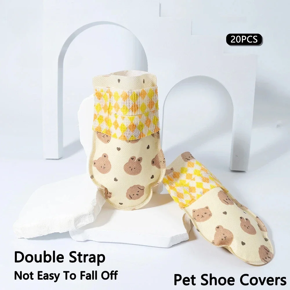 Pet Bear Shoes Dog Booties Disposable Soft Shoes Covers Portable Anti Slip Dog Cat Outdoor Small Medium Foot Cover Pet Supplies