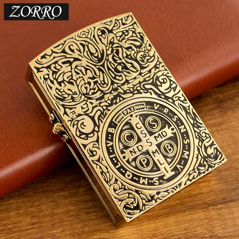 ZORRO New Creative Personality Constantine Extra Large Copper Kerosene Lighter Heavy Armor Extra Large Lighter Men\'s Small Gift