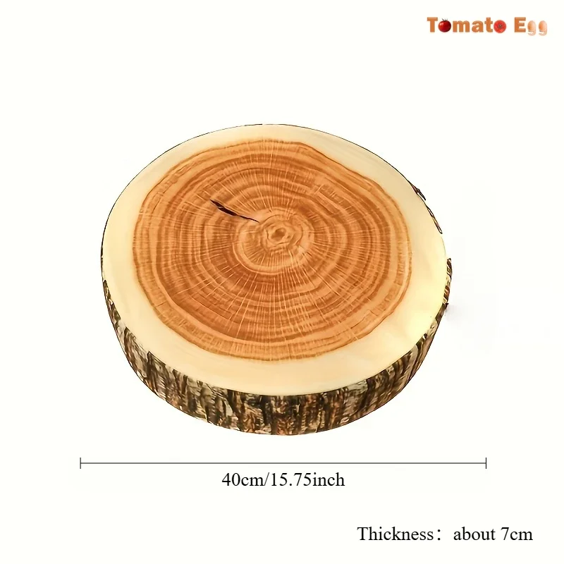 1Pc Stump Shaped Decorative Pillows Home Car Decor Cute Woods Grain Soft Chair Seat Cushion Pillow Round Tree Stump Pillow images - 6