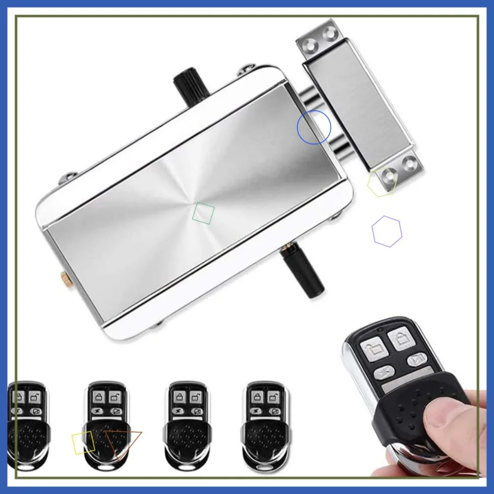 

Smart Electronic Deadbolt Door Lock, Wireless Keyless Anti-Theft Home Security with 4 Remote Controls