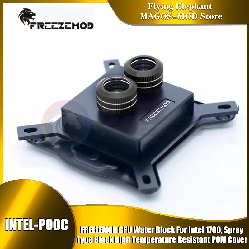 FREEZEMOD CPU Water Block For Intel 1700, Spray Type Black High Temperature Resistant POM Cover, INTEL-POOC