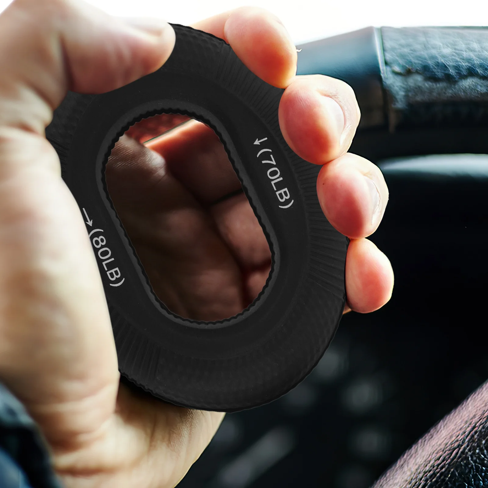 

2Pcs Hand Grip Strengthener Silicone Adjustable Grip Trainer Rings Set Enhance Finger Strength Rehab Forearm Exerciser