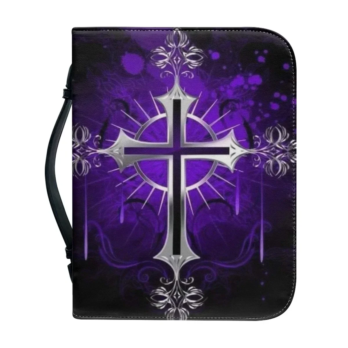 Christian Cross Custom Handbag for Women Genuine Leather Bible Bag Study Book Holy Storage Boxe Practical Bible Case with Pocket