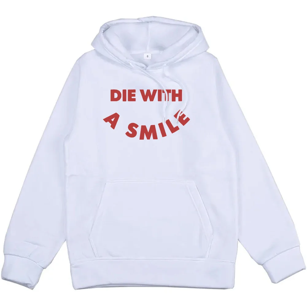 Hip Hop Streetwear Die with A Smile Bruno Mars Lady-Gaga Hoodies Unisex Winter Graphic Sweatshirt Moletom Fashion Men Women Tops