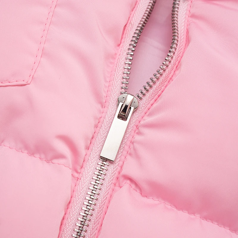 CUTENOVA Herfst/Winter Dames Snoepkleurige Opstaande Kraag Jas Slanke Vest Jas Korte Lengte Rits-Voor Taille Warme Zakken Jas