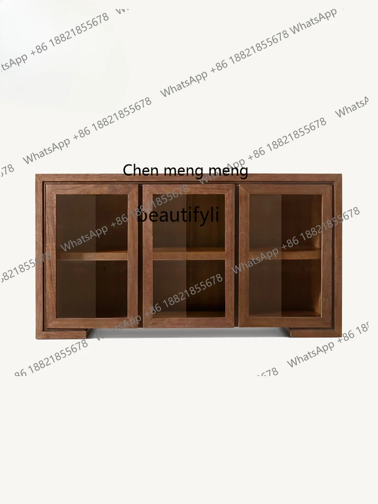 

Новое поступление, французский светлый роскошный обеденный боковой шкаф из цельного дерева, простой средневековый современный секретный шкаф для гостиной, настенный шкафчик