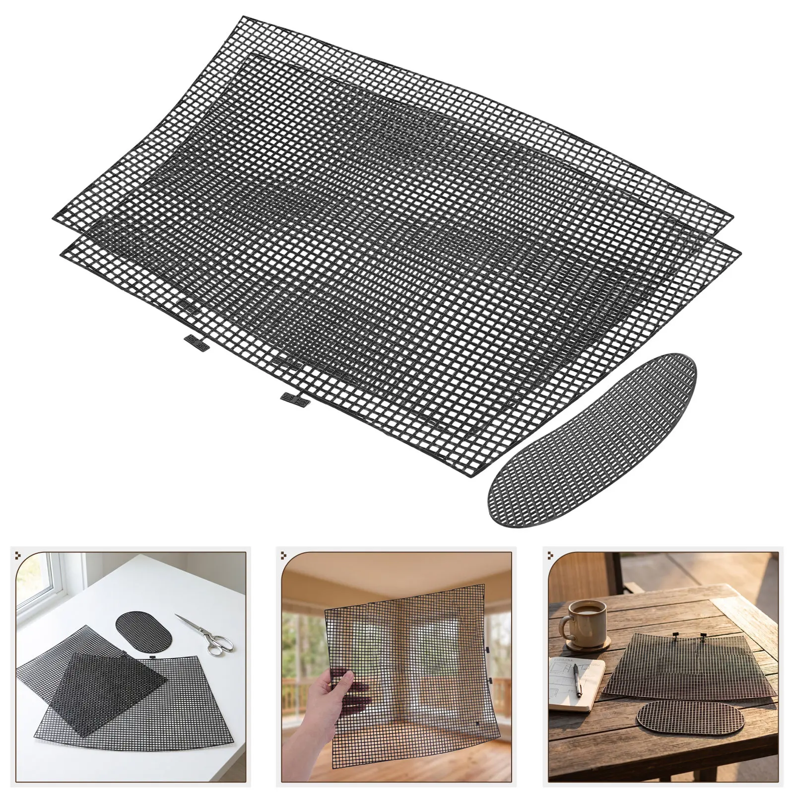 1Set Plastic Mesh Sheet for Purse Making Precut Mesh Canvas for Acrylic Yarn Crochet Stiff Needlepoint Plastic Canvas Bag Craft