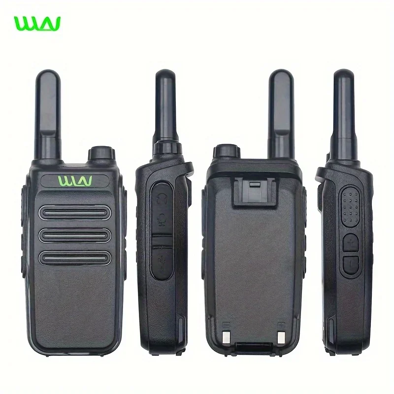 Mini Walkie Talkie KD-C30, Intercomunicador de carregamento USB, Material ABS, Comunicação de longa distância, 2W, Pequeno, 2Pcs