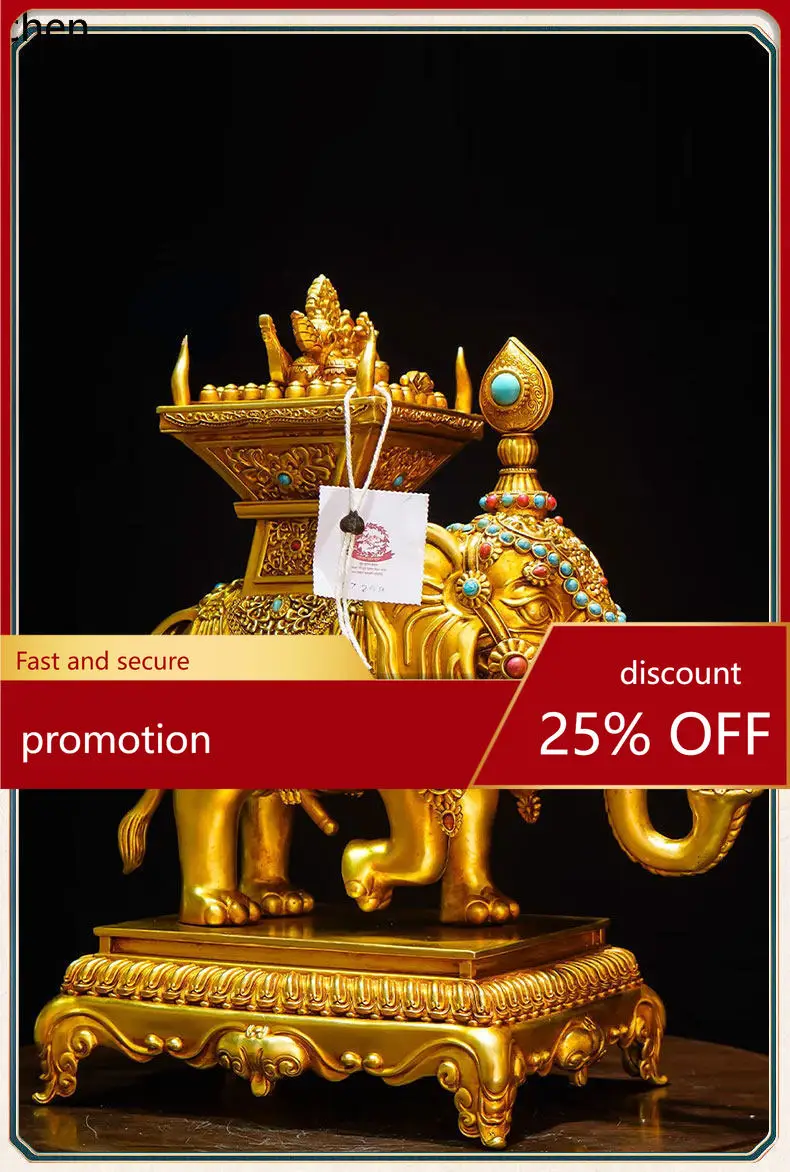 Cz1  copper elephant stone color beads inlaid auspicious elephant camel treasure indoor for home wealth water absorbing elephant