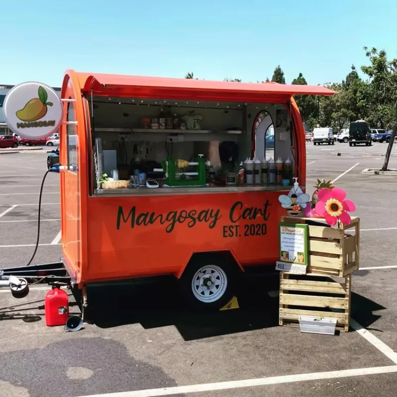 FL Newest Mobile Fiberglass Bakery Churros Deep Fryer Food Cart Van Trailer for UK
