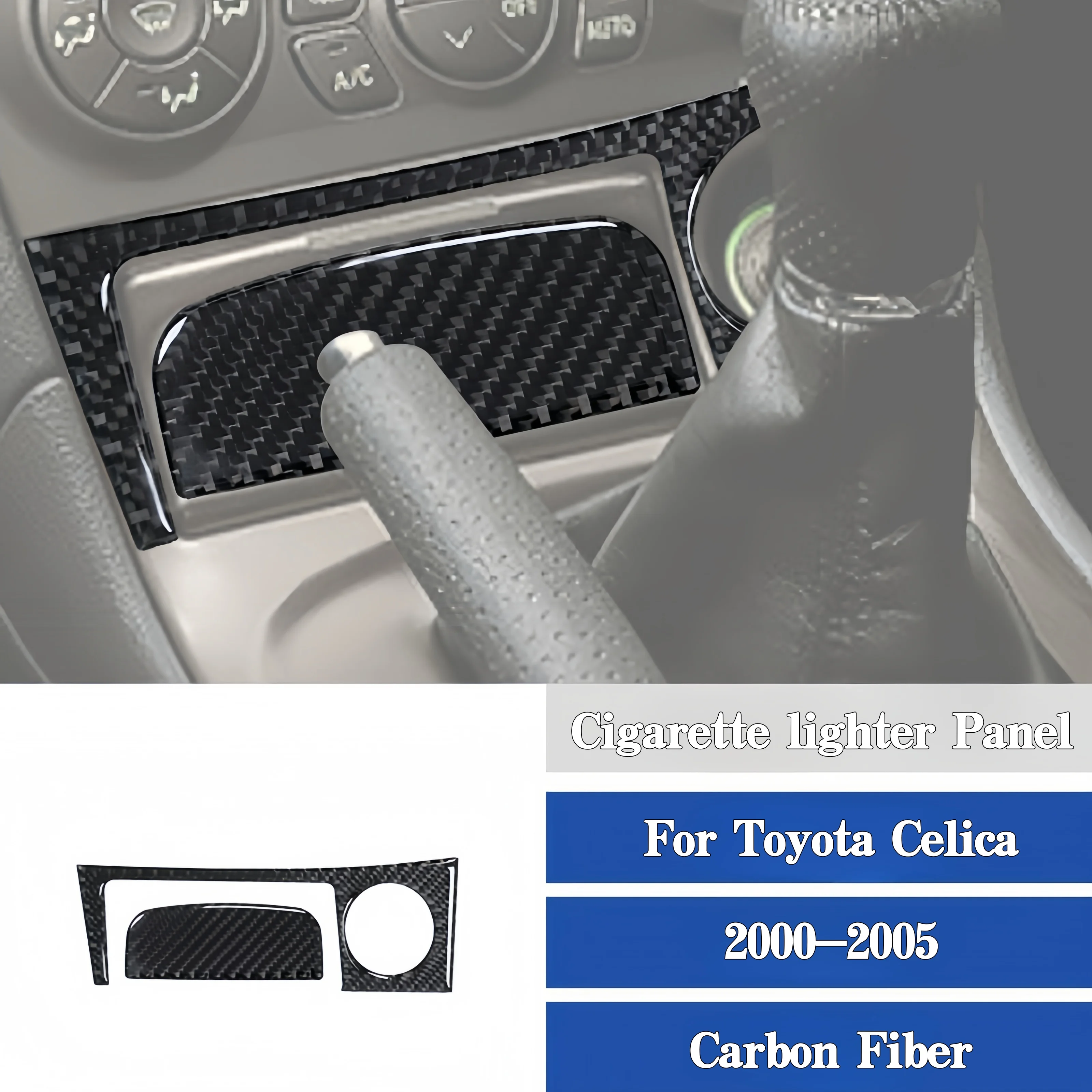 

For Toyota Celica 2012-2015 Carbon Fiber Car Central Control Cigarette Lighter Panel Trim Cover Decoration Sticker Accessories