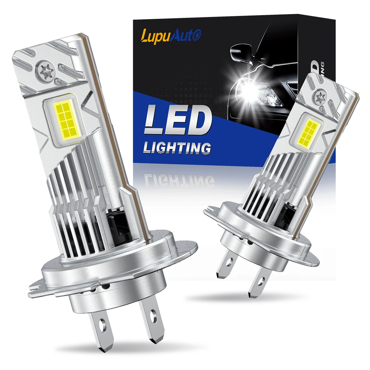 

﻿ Lupuauto 2Pcs H7 4300K LED Headlight Bulbs 30000LM High Low Beam H7 Super Bright 12V 6500K Car Motorcycle Auto Lights