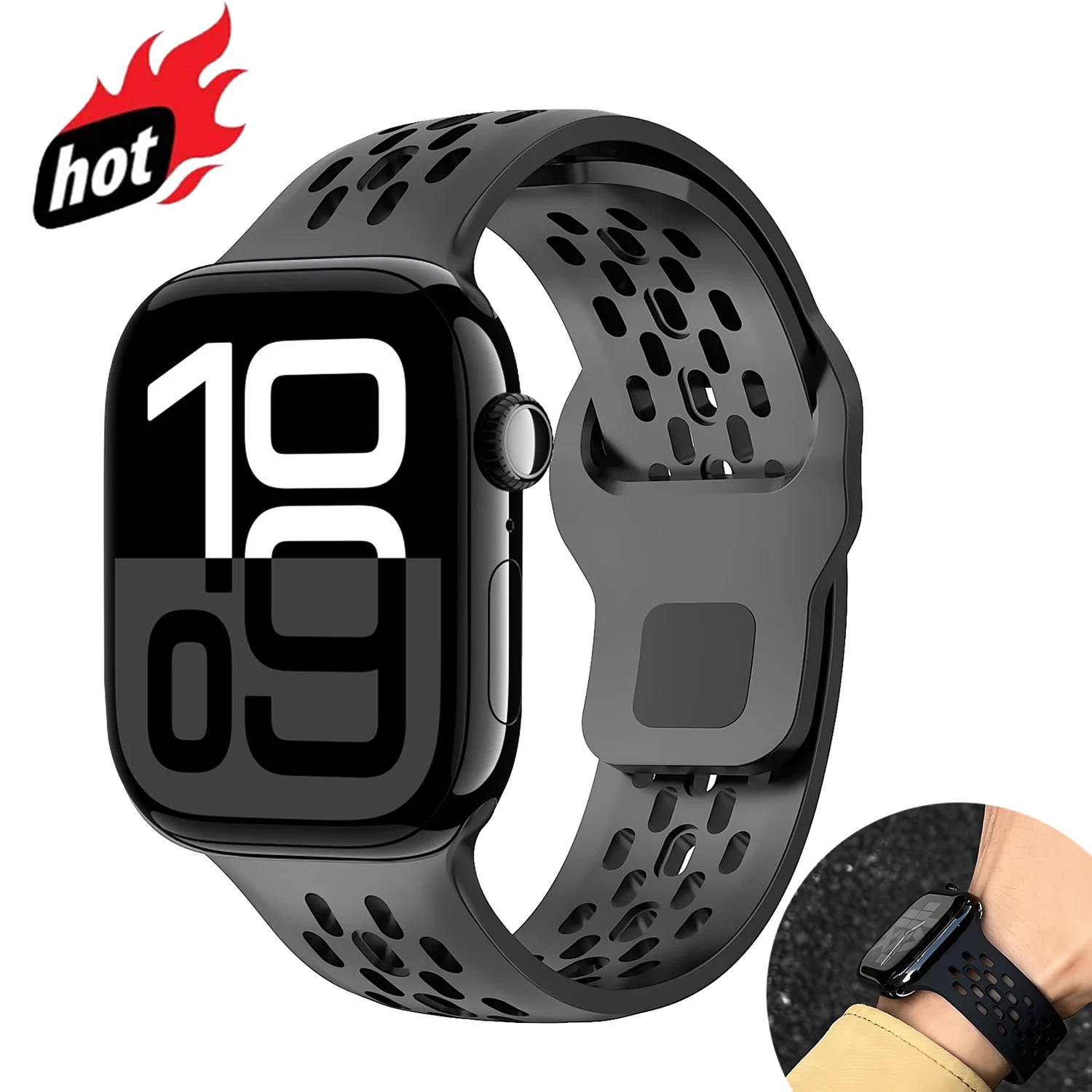 Silikonband für Apple Watch Armband 42 mm 46 mm 40 mm 41 mm 45 mm 44 mm Sportarmband iWatch Serie 11 10 9 8 7 6 5 4 SE Ultra 2 49 mm