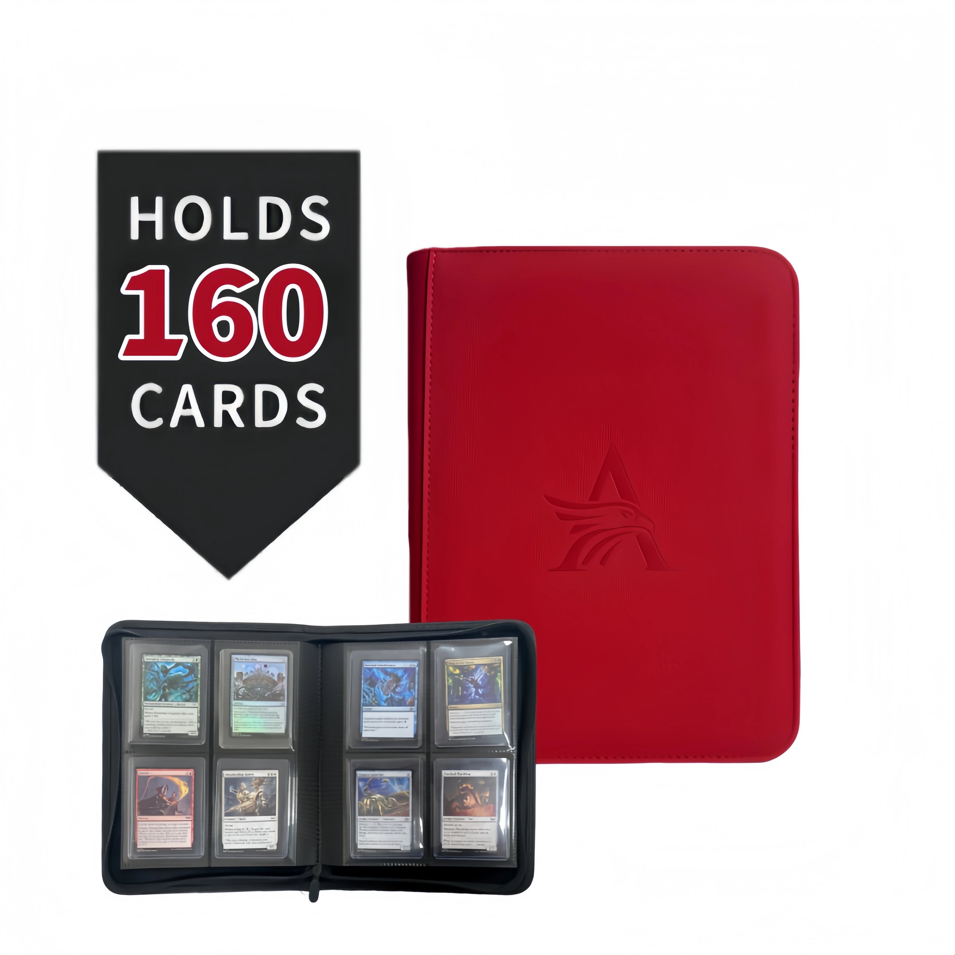 TopLoader 4-Pocket Kaartenmap (160 Kaarten) – Zwart/ Industriële opbergmogelijkheden voor TCG- & sportkaarten. Verzamelaarsdroom