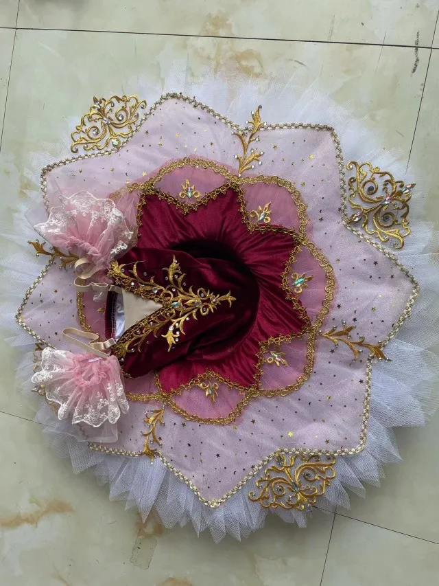 

Детская профессиональная балетная юбка для девочек, танцевальная балетная юбка «Лебединое озеро» для взрослых, красное платье принцессы, танцевальные костюмы для выступлений