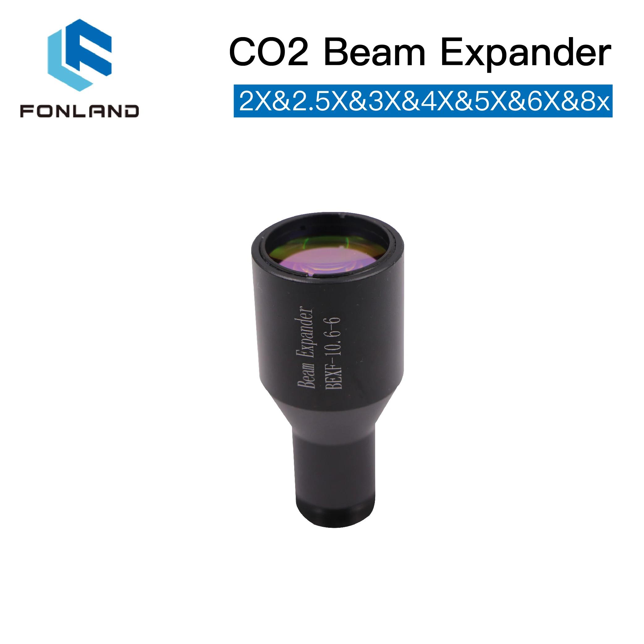 FONLAND CO2 Laser Beam Expander 10.6um 2X 2.5X 3X 4X 5X Galvanometer Laser Marking Lenses Optics Beam Expand