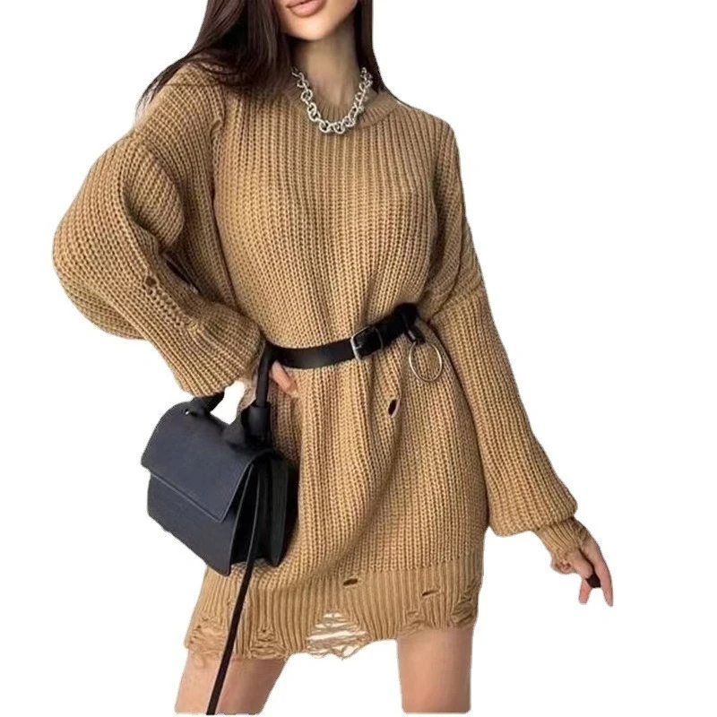 Manga longa topo de malha moda coreana blusas longas roupas vintage ombro gota topos rasgados pullovers malhas oco para fora