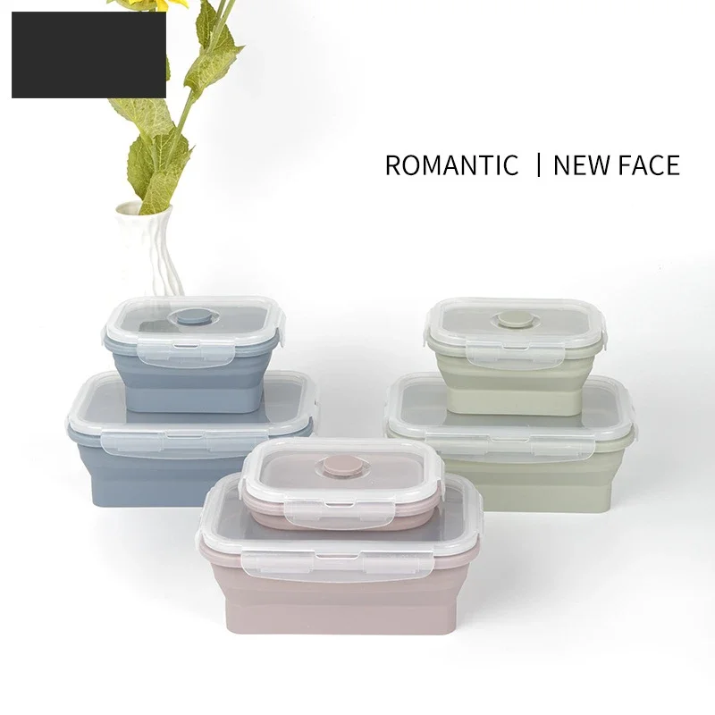 Portable Lunch Box Students Leakproof Microwavable Bento Box Collapsible Food Keep Fresh Storage Container Picnic Outdoor Boxes