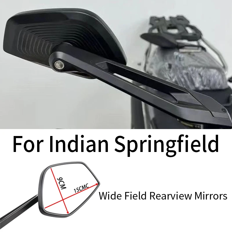 

For Indian Springfield Motorcycle Rearview Mirrors Wide Vision Aluminum Alloy Side Mirrors Anti-Shake Adjustable Casting