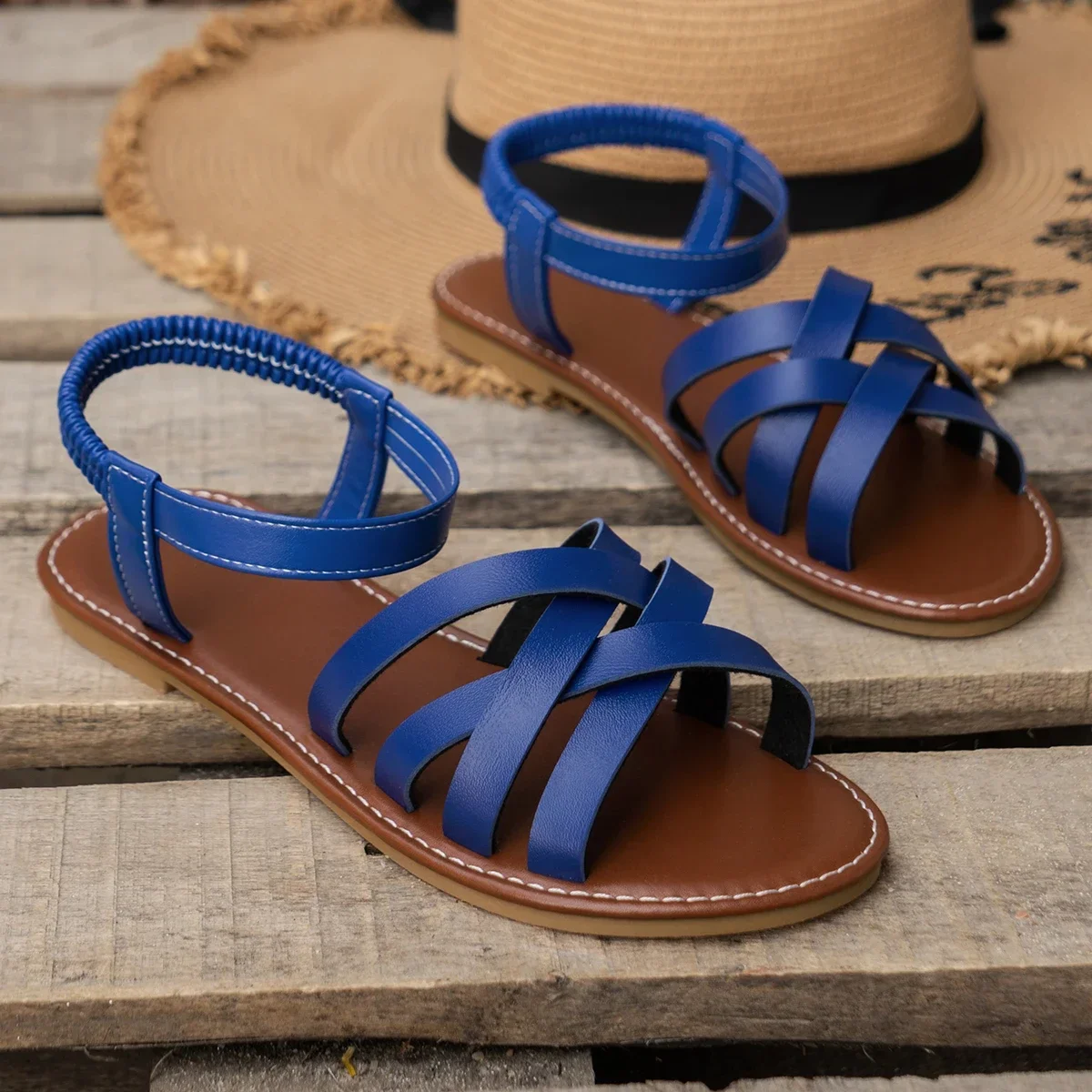 Women's Lightweight Flat Sandals with Easy-Fit Elastic Band Perfect for All-Day Comfort and Style Chic Spring Essential