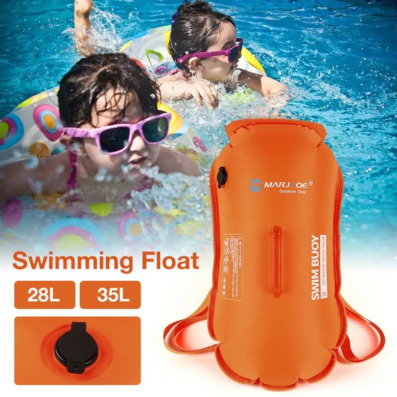 Detachable Waterproof Backpack Storable Adult Swim Buoy Backpack Safe Swimming Training 28L 35L Dual Airbag Safety Swim Floating