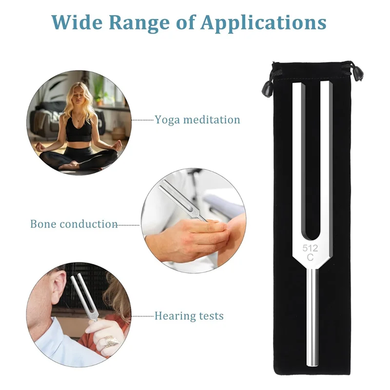 【人気】2本512Hz音叉セット、ハンマー付きアルミニウム合金音叉、ヒーリングサウンドヒーリングセラピーとヨガ用